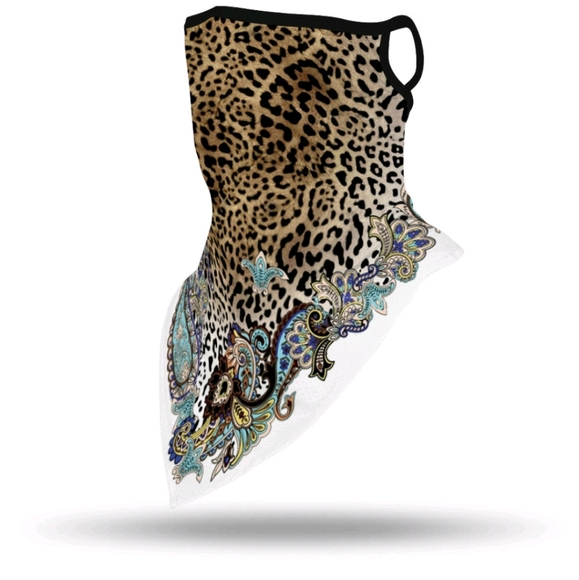 Last 1 Digital print leopard Paisley mask/scarf - Picture 3 of 6